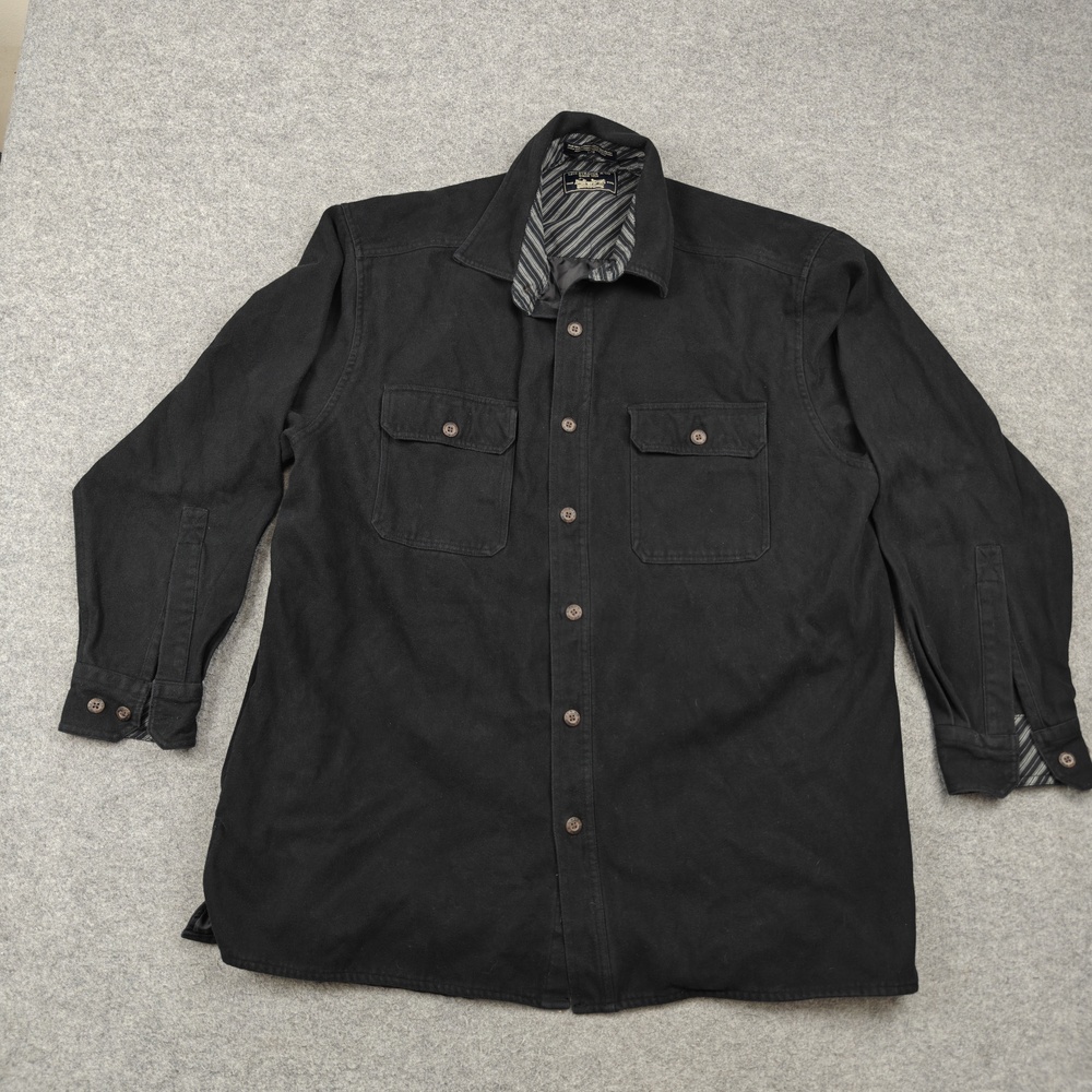Levi Strauss & Co Jacket Mens Large Black Military Cotton Lined Pockets